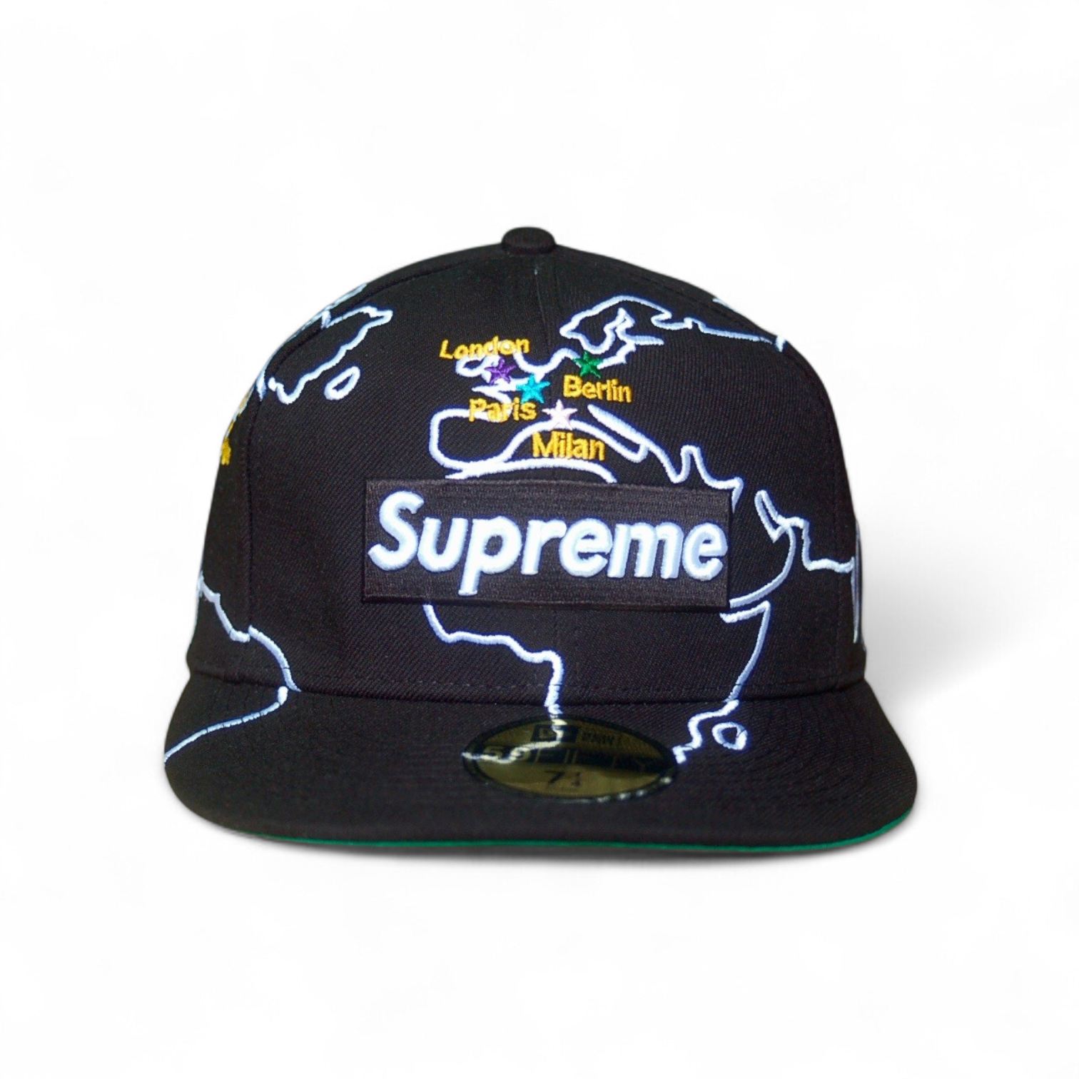new era x supreme worldwide box logo, 59fifty cerrada new era x supreme worldwide box logo, 59fifty cerrada