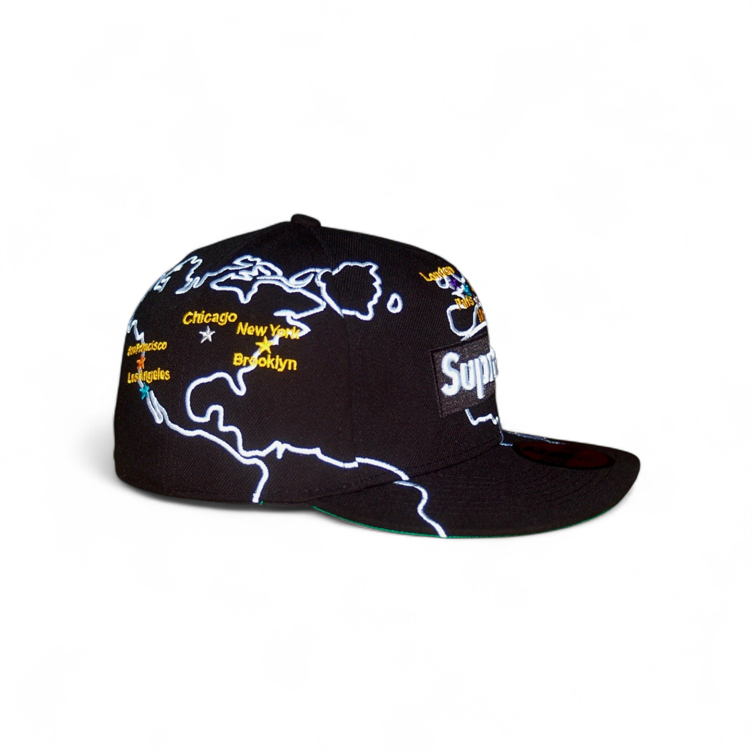 new era x supreme worldwide box logo, 59fifty cerrada new era x supreme worldwide box logo, 59fifty cerrada