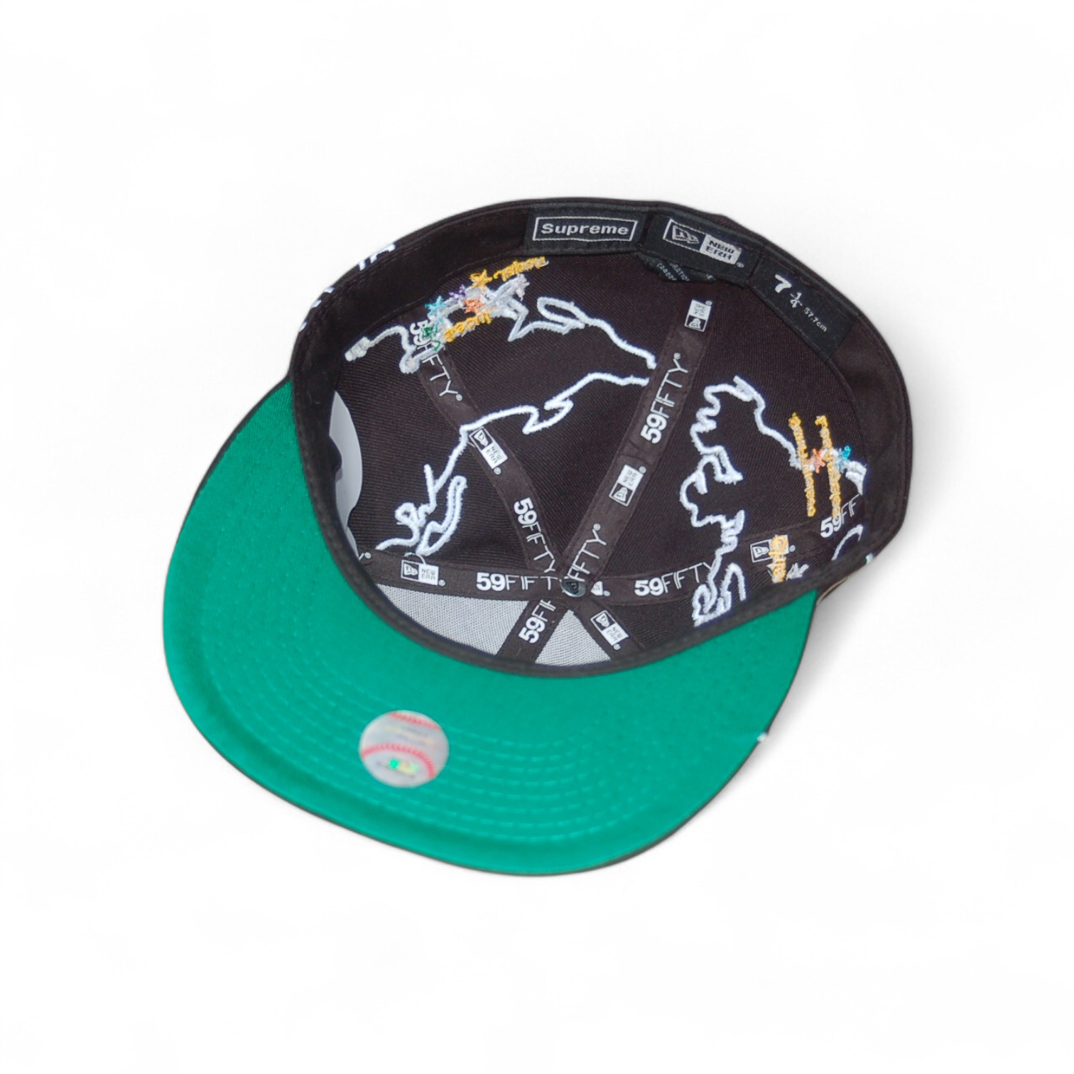 new era x supreme worldwide box logo, 59fifty cerrada new era x supreme worldwide box logo, 59fifty cerrada